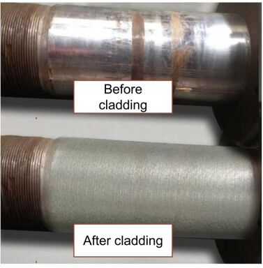 Machine de revêtement laser robotique de 6000 W pour les tiges hydrauliques, les tubes des champs pétrolifères et la reconstruction de composants cylindriques