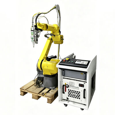 Coupeuse laser robotique FANUC rentable avec bras articulé à 6 axes et laser à fibres Raycus/IPG pour la fabrication de métaux personnalisés en petits lots